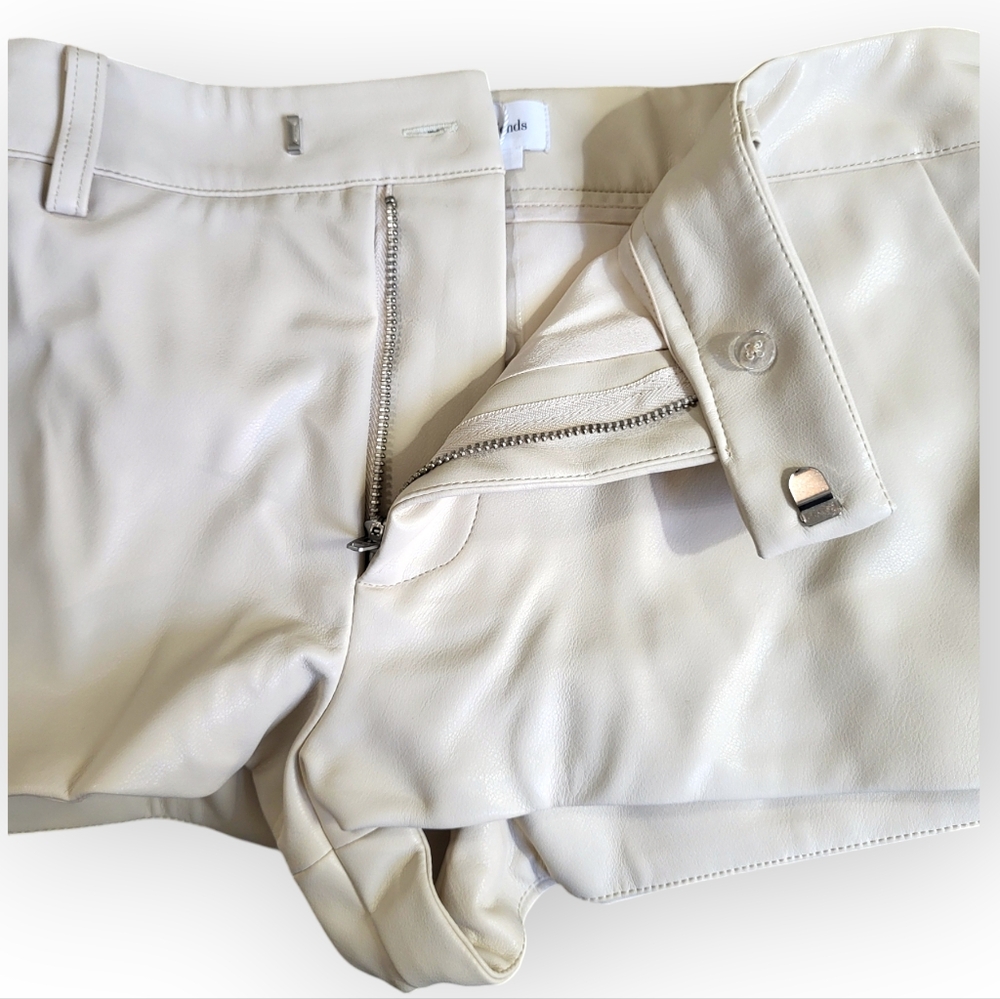 Lovers and Friends Olivia Faux Leather Shorts in Bone XS - Picture 8 of 11